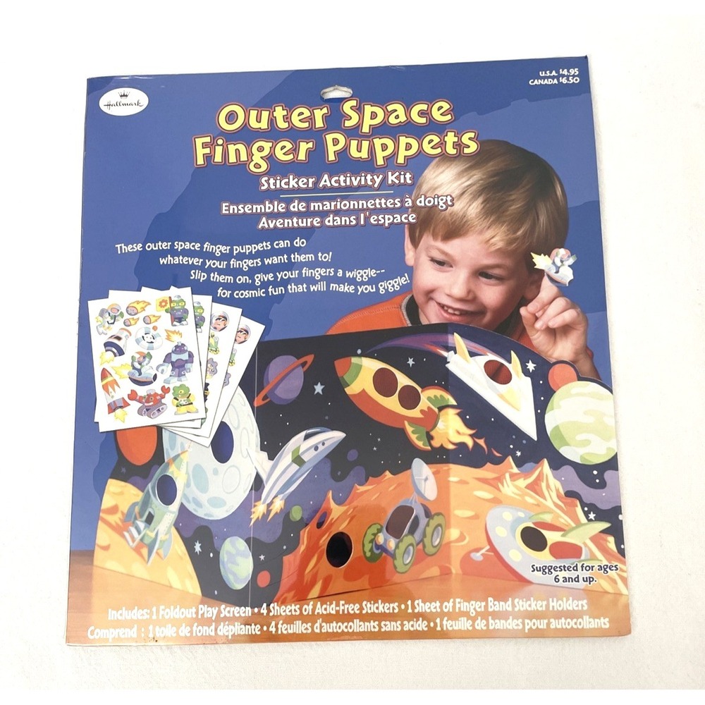Hallmark Outer Space Finger Puppets‎ Sticker Activity Kit Ages 6+
